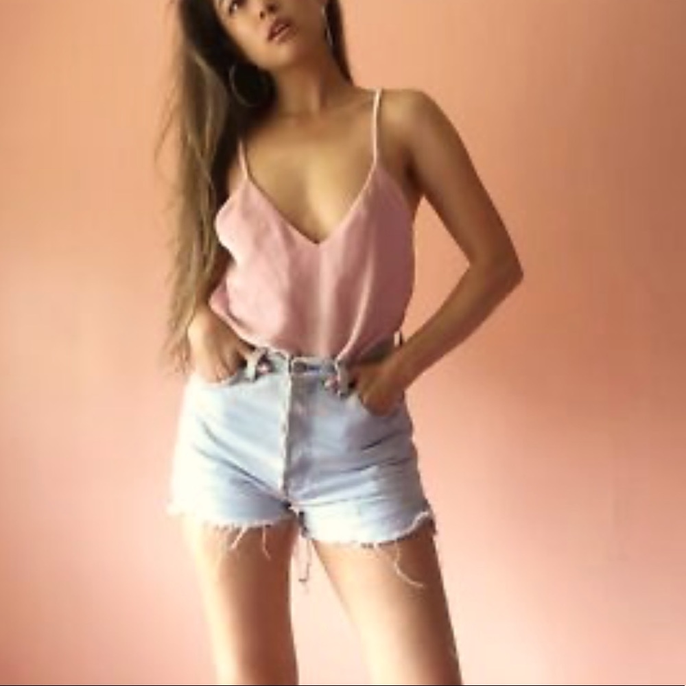 Reformation Pink Blush Silk Camisole